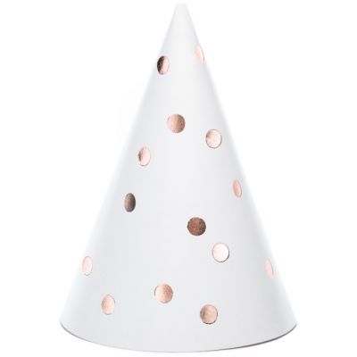 rose gold dot party hats