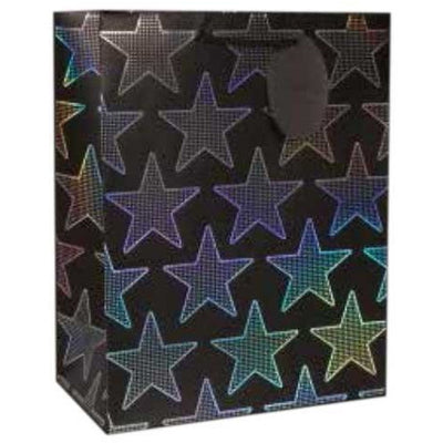 Holographic Silver Star Gift Bag