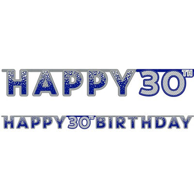 Blue 30th Birthday Banner