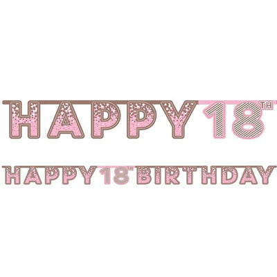 Pink 18th Birthday Banner