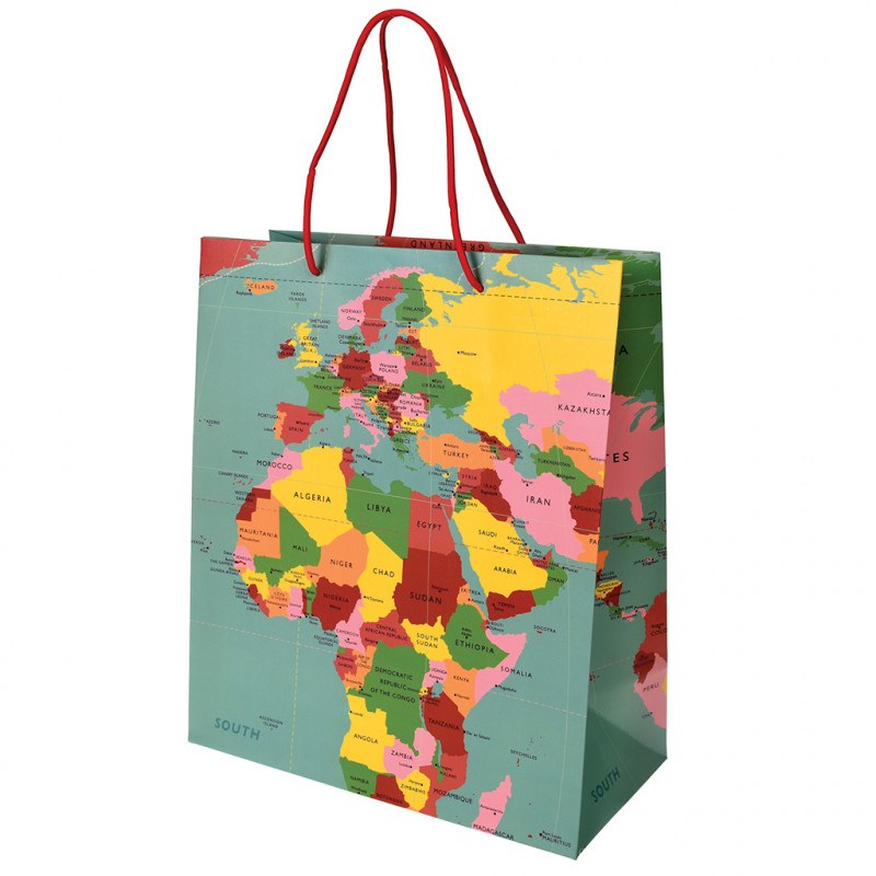 Large World Map Gift Bag The Original Party Bag Company Rex London