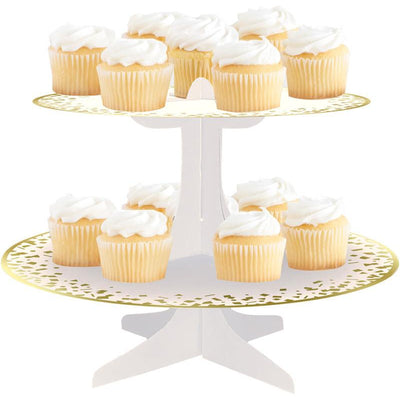 gold foil cupcake stand