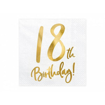 18th Birthday party Napkins With Gold foil