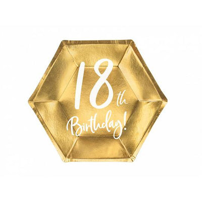 18th Birthday Gold Party Plates - Milestone Birthday