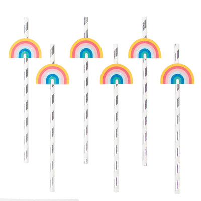 My Little Day - Rainbow Paper Straws (Pk12) - MLD-PAAREC- The Original Party Bag Company