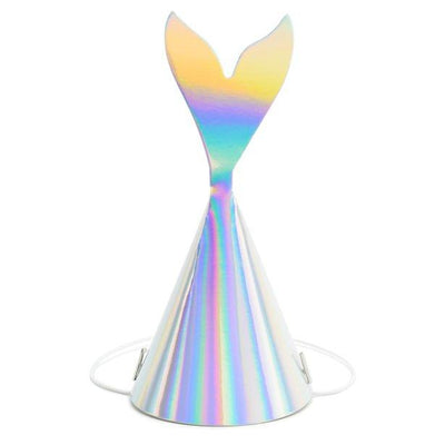 Party Deco - Mermaid Tail Iridescent Party Hats (Pk6) - HATS616- The Original Party Bag Company