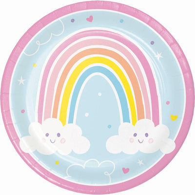 Pastel rainbow party plates