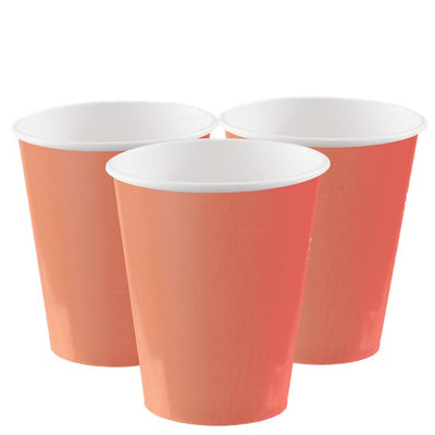 coral paper party cups