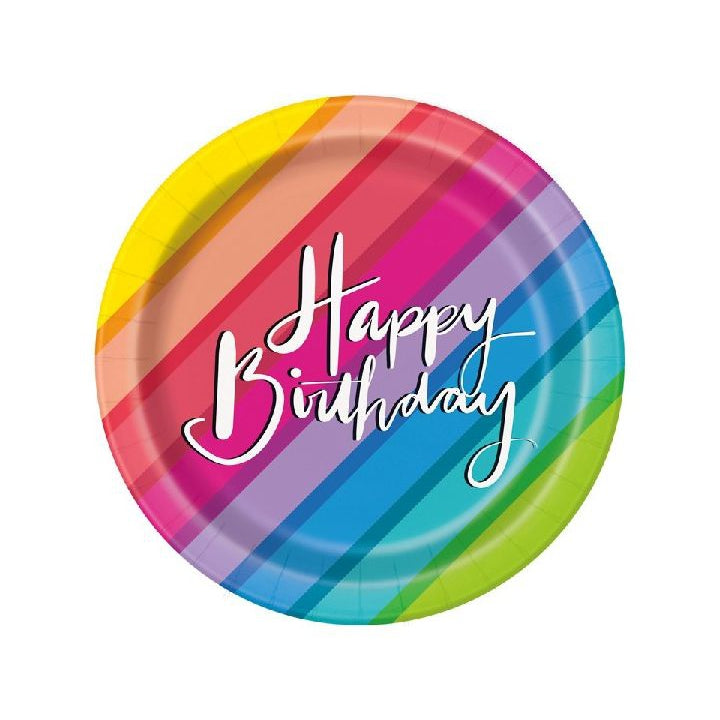 Rainbow Happy Birthday Paper Plates Free Delivery The Original