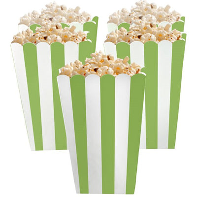 Green and White Striped Popcorn Boxes 