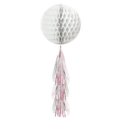 White Honeycomb Ball With Tassel Tail