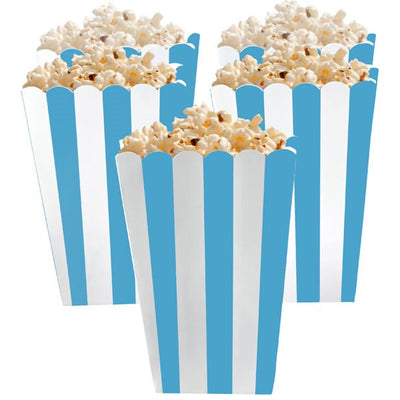 Blue and White Striped Popcorn Boxes