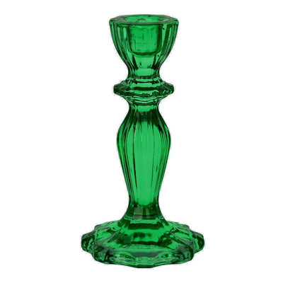 boho Green glass candle holder