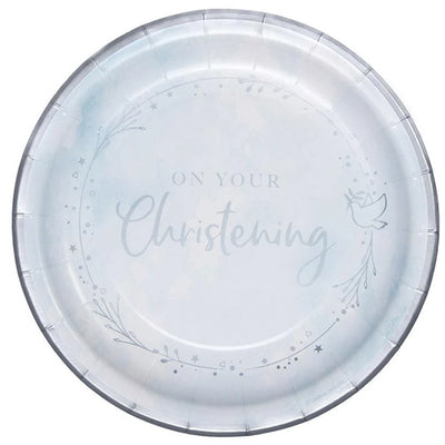 Blue Christening Plates