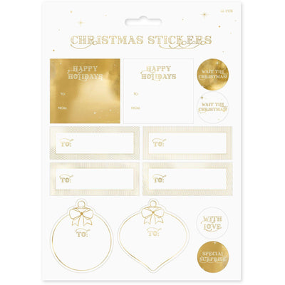 Gold Christmas Stickers by Party Deco