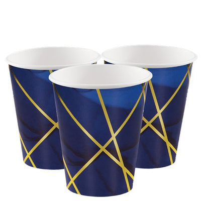 Navy and Gold Foil Paper Cups