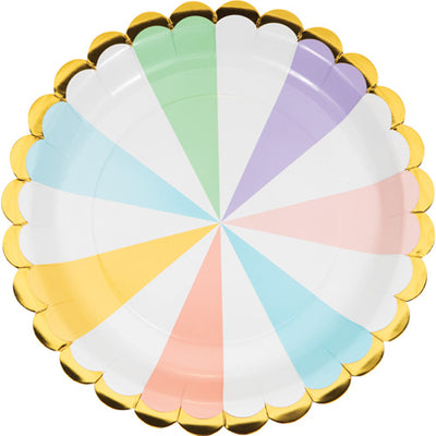 Pastel Striped Party Plates