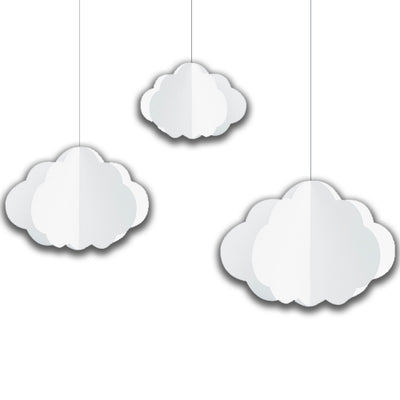 White clouds hanging decorations