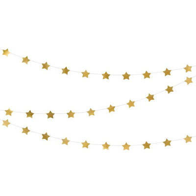 Gold Stars Foil Garland Party Deco