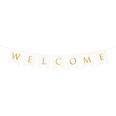 White Welcome Banner