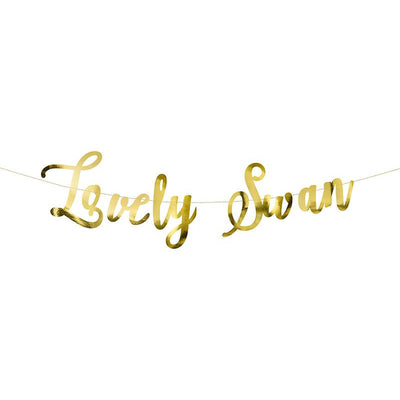 Gold Lovely Swan banner Party Deco