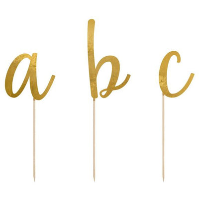 Gold Alphabet Cake Toppers