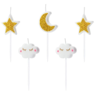 Star, Moon and cloud candles party deco