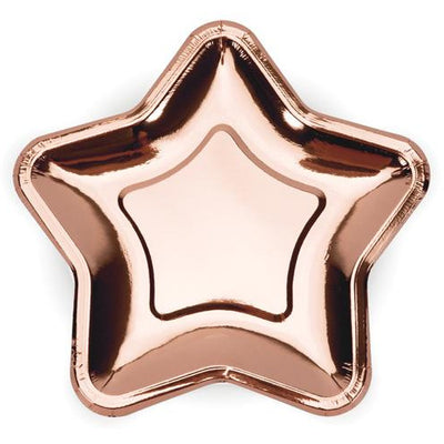 Rose Gold Star Plates Party Deco