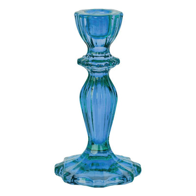 Boho spice blue glass candle holder