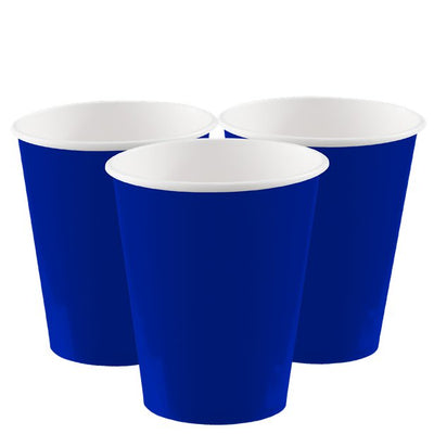 blue party paper cups