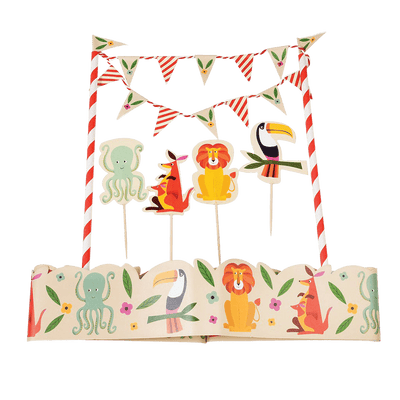 colourful creatures cake bunting
