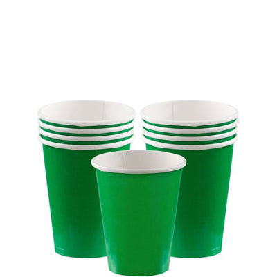 green paper party cups