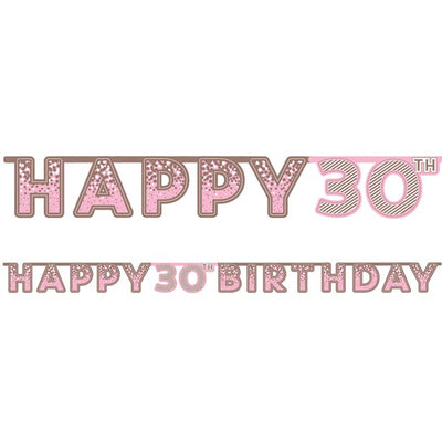 Pink Happy 30th birthday banner