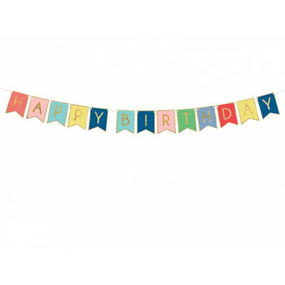 happy Birthday rainbow banner
