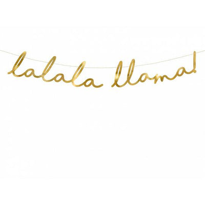 Gold Llama Banner Party Deco