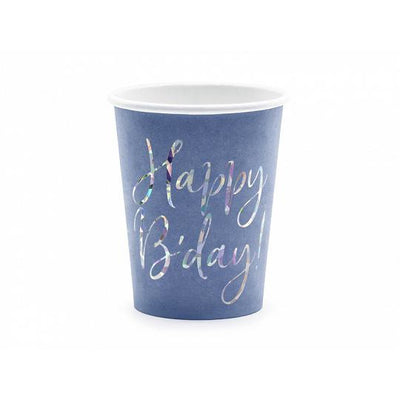 Happy B'day party Cups in blue