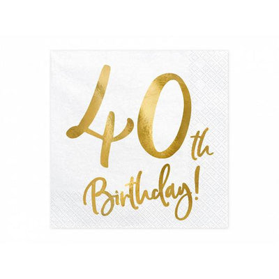 40th Birthday Party Paper napkins by Party Deco