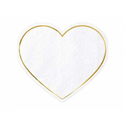 Heart shaped Napkins with Gold Edge