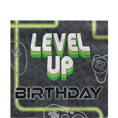 level up napkins - Gaming party