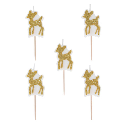 My Little Day - Fawn Glitter Candles (Pk5) - mld-boufaonmt- The Original Party Bag Company
