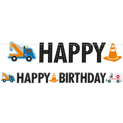 On the road birthday banner