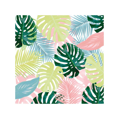 Tropical palm pastel leaf napkins