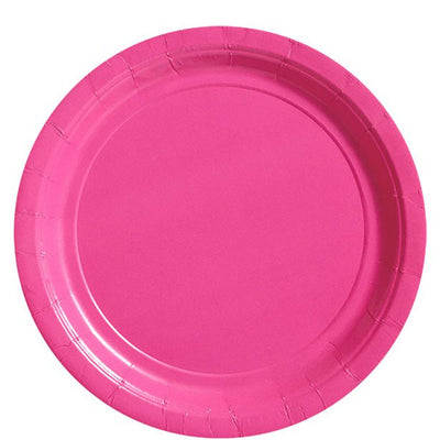 pink paper plates