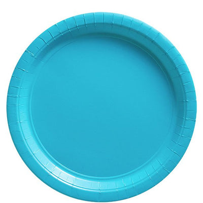 turquoise paper party plates