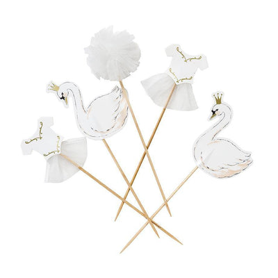 Talking Tables - Swan Cake Toppers (Pk12) - SWAN-TOPPERS- The Original Party Bag Company