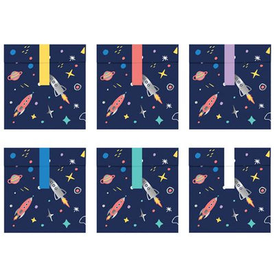 The Original Party Bag Company - Space Paper Treat Bags (Pk6) - TNSP6- The Original Party Bag Company