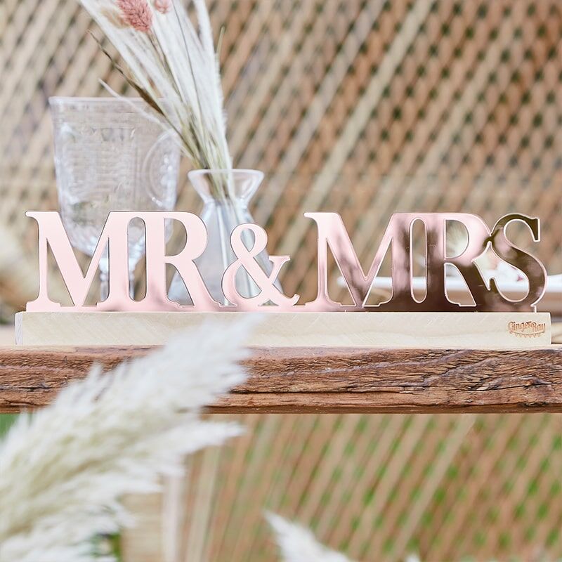 Rose Gold Acrylic Mr & Mrs Sign | Ginger Ray Wedding Decorations – The ...