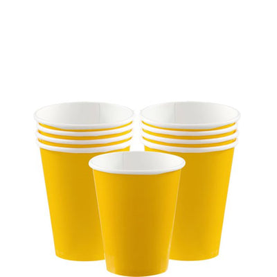 yellow paper party cups